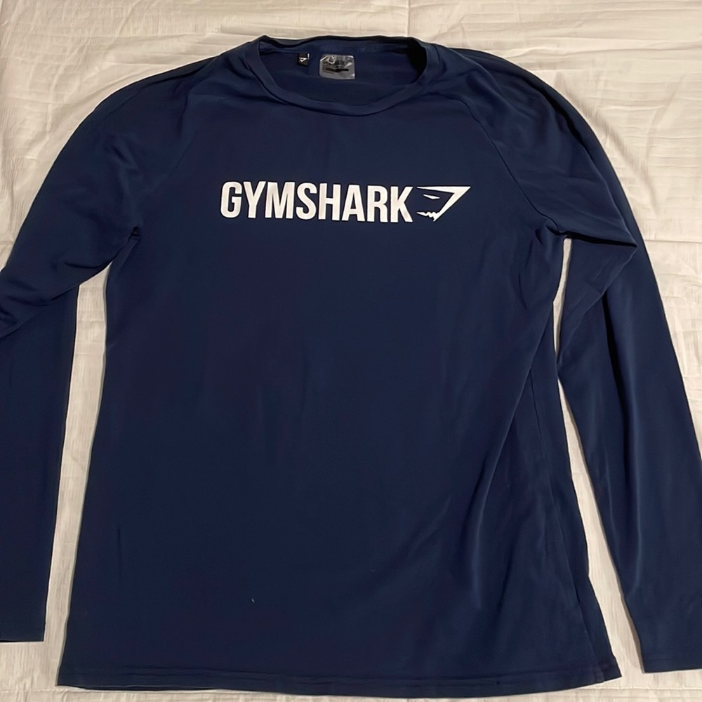 Gym Shark navy blue long sleeve T-shirt